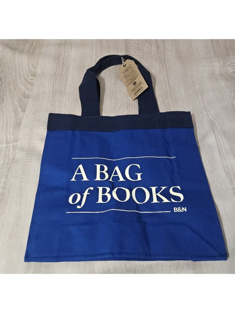 BARNES & NOBLE A BAG OF BOOKS Blue  Tote Bag NEW WITH TAGS